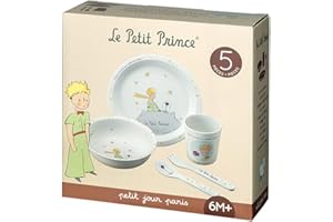 Petit Jour Paris - PP701WP - Coffret vaisselle 5 pièces blanc Le Petit Prince - Favorise l'autonomie