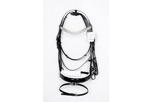 PETS2CARE DRESSAGE BLING SHOW BRIDLE DIAMOND BROWBAND PATENT NOSEBAND (FULL)