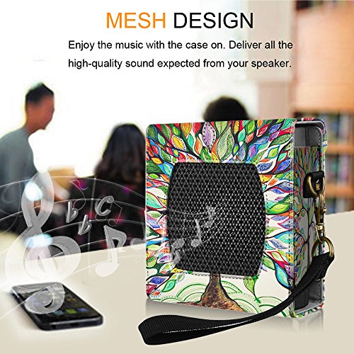 Fintie Bose SoundLink Colour I/II Bluetooth Lautsprecher Hülle Abdeckung – Hochwertiges Kunstleder Schutzhülle Tasche Case mit Abnehmbarem Band für Bose SoundLink Colour I/II Bluetooth Lautsprecher, Liebesbaum - 7