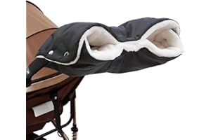 AOBLOK Handwärmer Kinderwagen,Handmuff für kinderwagen Mit Flanell Innenseite,Handschuhe Kinderwagen Muff Wasserdicht und Winddicht,Universalgröße Kinderwagenmuff für Meisten Kinderwagen Buggys im Winter