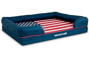 THE DOG'S BALLS The Dog's Bed Replacement Outer Cover Only For The Dog's Bed Orthopaedic, Washable Oxford Fabric, XL Blue with Red Piping USA Central Flag, Veterinary Approved