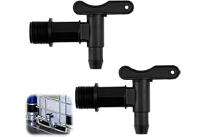 MXYVRIX 2PCS Robinet Cuve Plastique, Robinets pour Citerne De Pluie avec étanche Ruban PTFE - 3/4" - Robinet De Tonneau pour seaux, robinets de Rechange pour distributeurs de vin