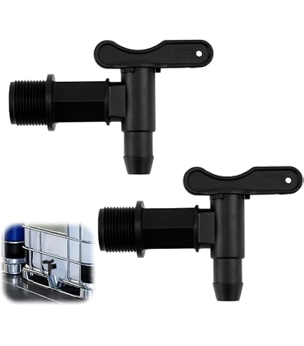 Rubinetto Di Scarico In Plastica Per Serbatoio Acqua Piovana - 3/4 Di Pollice, Con Nastro Sigillante, 2 Pezzi, Per Botte E Irrigazione Giardino - 3