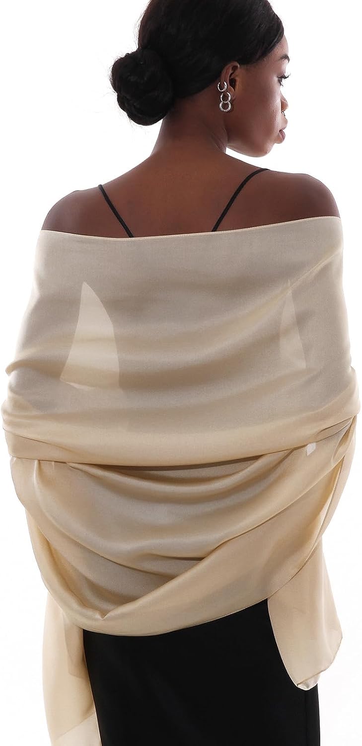 PIOYMEYA Bufanda Chal Mujer Fiesta Estolas Foulard Fular Bodas Elegante Ligero Pashmina Pañuelos Vestido Noche