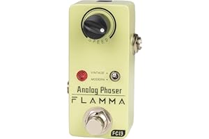 FLAMMA FC13 Pedale Phaser Analogico per Chitarra, 3 Modalità (Classica, Vintage, Moderna), True Bypass, Mini Pedale