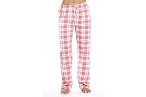 GENERIC Womens Flannel Plaid Pajama Pants Bottoms Cotton Casual Checked Pyjama Bottoms Elastic Drawstring Comfy Warm Pjs Sleep Pants Loungewear Nightwear Sleepwear Homewear with Pockets