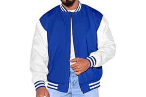 Duohropke College Jacke Herren Übergangsjacke Damen Sportjacke Varsity Jacket Patchwork Collegiate Baseballjacke Stehkragen Streetwear