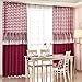 Produktbild Hoomall Küche Gardinen Ösenvorhang Baumwolle Vorhang für Schlafzimmer Kinderzimmer Ösenschal B*H 140*175cm 1er set Rot