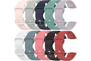 Chofit Lot de 10 bracelets compatibles avec Fitbit Charge 6/Charge 5 - Bracelet de rechange en silicone souple coloré pour traqueur d'activité Charge 5