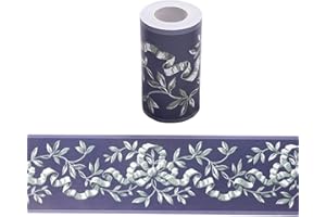 YijiaXingzhou Frise de papier peint autocollante imperméable pour chambre à coucher, salle de bain, cuisine, décoration murale (10 cm x 10 m)