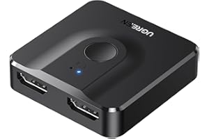 UGREEN Switch HDMI 4K 60Hz 2 Entrées 1 Sortie Commutateur HDMI 2K 1080P 120Hz 3D HDR CEC Dolby Atmos Compatible avec PC PS5 PS4 Switch 2 Xbox One 360 Chromecast TV Box Moniteur Projecteur VR (Noir)