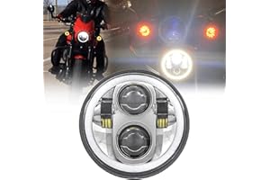 SKUNTUGUANG 5-3/4 5.75 Inch Round 45w Halo LED Headlight Angel Eyes lamp for Motorcycle