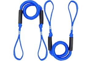 AROLA Bungee Dock Line Cuerda de Amarre para Barco Línea de Muelle del Barco Cuerda de Navegación Muelle Cuerda Barco Elástico Accesorio de Barco 2 Piezas (Azul)