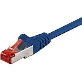 CAT 6 Cable LAN Network Cable for Gigabit Ethernet Shielded Patch Cable S-FTP with RJ45 Connector, 1 m, Blue