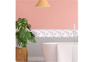 setecientosgramos Cenefa Decorativa Auto-Adhesiva | Decoración de Pared | Hogar-Cocina-Baño-Dormitorio | 5 m x 15 cm | Lila´s