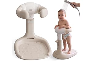 KiddyMoon duschställning i PP och PU för babybad badstöd | hopfällbar design, justerbar höjd, stabil bas, lätt att rengöra, f