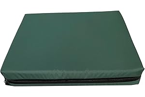 GRIZZLY FOAM 4cm Thick Waterproof Seat Pad Chair Cushion Kitchen Dining Living Room Patio Garden Rattan Furniture Foam Filled Strong Fabric Removable Zip Cover (Bottle Green, 45 x 45cm / 18" x 18")