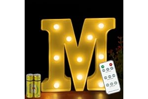 ‎HONPHIER Buchstaben Lichter HONPHIER® Buchstabe Lampe Fernbedienung Alphabet Lampe LED Brief Beleuchtung Buchstabe Licht Beleuchtete Buchstaben Nachtlichter Dekoration für Geburtstag Party Hochzeit (M)