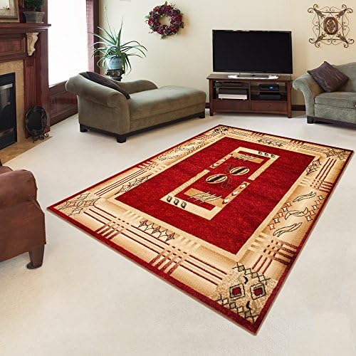 Rug ROYAL Red Modern Design Best Price High Quality Living Room S - XXL Frame Pattern 200 x 290 cm (6ft7" x 9ft6")
