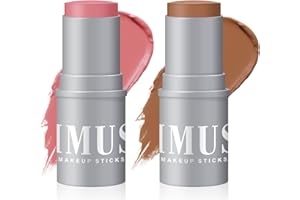 KIMUSE Cream Contour Stick Duo-Cream Blush Stick & Bronzer Shaping Stick-Creamy & Pigmented, Long Lasting & Vegan Face Make Up Sticks (HOPE)
