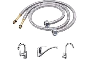 Hyxodjy vattenkran anslutningsslang, armatur slang, flexslang 1/2 tum 60 cm anslutningsslang vatteninloppsslangar M10 duschsl
