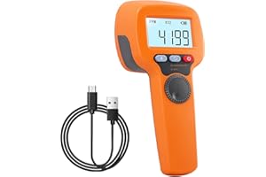 GOYERRNES Estroboscopio LED digital Techómetro estroboscópico sin contacto Medición 60-49999RPM Velocímetro de mano Hz Probador de velocidad Precisión 0.001% Flash LED recargable para impresión Motor