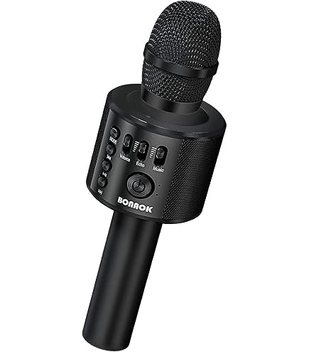 Microphone Karaoké Lenco BMC-090 Avec Bluetooth, Lumières LED Et Batterie - 5W, Support Smartphone