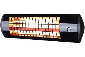 Heatlab 1.8kW Wall Mounted IPX4 Quartz Patio Heater with 3 Power Settings in Black