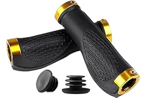 Gemx 22mm Bike Grips with Double Lock Aluminum Clamps (1 Pair) ‒ Universal Anti-Slip Handlebar Grips with Ergonomic Design & Soft Rubber ‒ Mountain Bike Grips Ideal For BMX, MTB & Scooter
