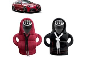 SXCCNW Schalthebel Hoodie, 2 Stück Auto Schaltknauf Abdeckung, Überzug für Dekoration Zubehör, 15 x 13 cm, Rot Schwarz
