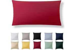 Alreya Kissenbezug 40 x 80 cm - Rot - 100% Jersey Baumwolle - Kissenhülle für Kissen 40x80 cm, Jersey Kopfkissenbezüge, Superweicher Kissenbezug 40x80 mit Reißverschluss