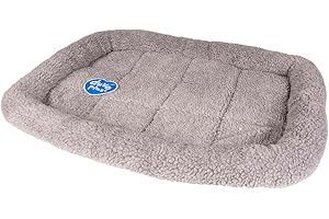 duvoplus, Coussin en Peau de Mouton pour Chiens Sheepskin 60x45cm Beige, Peau de Mouton, Bord épais pour Plus de Soutien, Adapté à Une Cage de Transport, Confort élevé