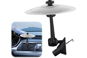 QINGZY Platillo Bateria para Coche, Ajustable 360°, 2 Cabezales, 14cm Mini Tambor de Coche, Car Crash Cymbal, Ranura de Ventilación para Todo Coche Amantes de la Música Entretenimiento