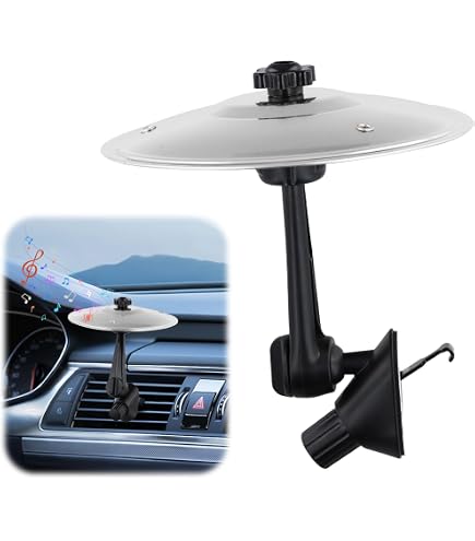 Cymbale Crash Miniature Pour Voiture - Clip Sur Grille D'Aération - 14cm, Réglable 360° - Jouet Musique Conduite