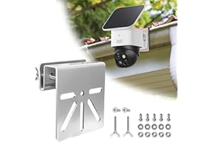 Kleemeiero Support de Gouttière en Acier Inoxydable Compatible avec Eufy SoloCam S340 Support Gouttière Bac Acier Support de Caméra Extérieure