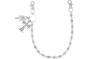 BFSYRR Waist Chain, Punk Wallet Chain for Men and Women, Silver Jean Chain for Goth and Hip Hop Fashion, Stylish Trouser Chain for Bikers and Motorcycle Riders