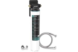 Frizzlife Système de filtre à eau SW20, certifié NSF/ANSI 53 et 42, 0,5 micron réduit 99,99% du plomb, du chlore, du mauvais goût et des odeurs, filtre à eau à connexion directe, haute capacité