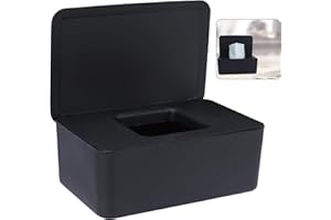 Sinwind Feuchttücher-Box, Aufbewahrungsbox für Feuchttücher, Baby Feuchttücherbox, Toilettenpapier Box, Taschentuchhalter, Spenderhalter mit Deckel für Zuhause und Büro (Schwarz)