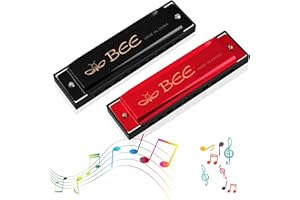 TAIMEIMAO Armónica para niños,Armónica de blues,Clave de armónica de armónicas C,Armónica de 10 hoyos,Armónica para adultos profesionales profesionales principiantes estudiantes (rojo-2)