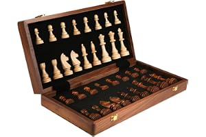 Chess Set Wooden Foldable Chess Board Travel Chess Board Portable Chess Game for Beginners and Professionals
