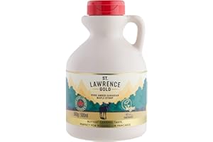St Lawrence Gold Maple Syrup 500ml - Pure Canadian Amber Maple Syrup 660g - Sugar Syrup Alternative for Cocktails and Coffees - Ideal for Pancakes, Waffles and as a BBQ Glaze - Gluten Free, Vegan