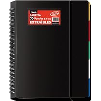 Classeur 40 Pochettes Amovibles DOHE Qualité Extra Bleu/Noir – Porte-Vues A4 Détachables 23 Trous – Idéal Pour Organiser Documents Et Projets