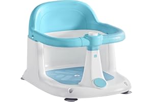UBRAVOO Baby Bath Seat for Babies 6-24 Months, Sit Up Bath Seat, Non-Slip Infant Bath Tub Chair with 4 Suction Cups, Great Shower Gifts for Newborn and New Mothers (Blue)