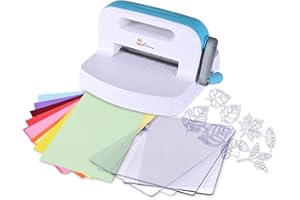 Kokorosa Stanz- und Prägemaschine, Maschine zum Stanzen & Prägen mit Papus 4 Kunststoffplatten, Prägeschablonen für DIY Handwerk Karten, Scrapbooking 160 mm Öffnungsgröße