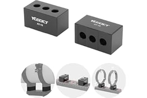 YUEOCT 20mm/0.79" Metal Riser Blocks Spacers for Telescope Refractor Rings Dovetail Bar, with Three Holes for 1/4" and M6 Screws (Set of 2)