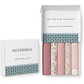 MATERNIKA Baby Muslins Oeko-Tex Cotton &ndash; Size 60 x 60 &ndash; Pack with 5 Units Baby Birth List &ndash; Multipurpose Muslins for Newborns