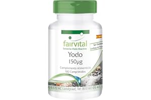 Fairvital | Yodo 150µg - Yoduro de Potasio - VEGANO - Dosis elevada - 180 Comprimidos - Calidad Alemana