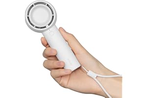 JISULIFE Mini Ventilatore Portatile - Design Sicuro Senza Pale, Potente Ventilatore Turbo Portatile con 3 Velocità, Piccolo Design Tascabile per Viaggi/Lash, Regalo per Ragazze/Donne