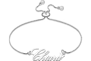 Kraven Bracciale Donna con Nome Bracciali Gioielli con Nome Iniziale Ciondolo Acciaio Personalizzate inciso Regolabile Regali di Natale per Donne Ragazze Adolescenti Figlia