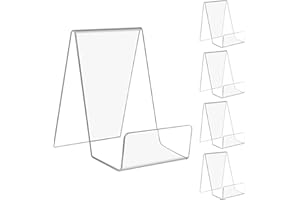 NIBOKEN Libros Acrílicos Transparentes 5 Piezas, Porta Cartel Expositor Caballete Exhibición Tabletas Soporte para Hojas Música Cuadernos CD Mostrar Imágenes Cómics